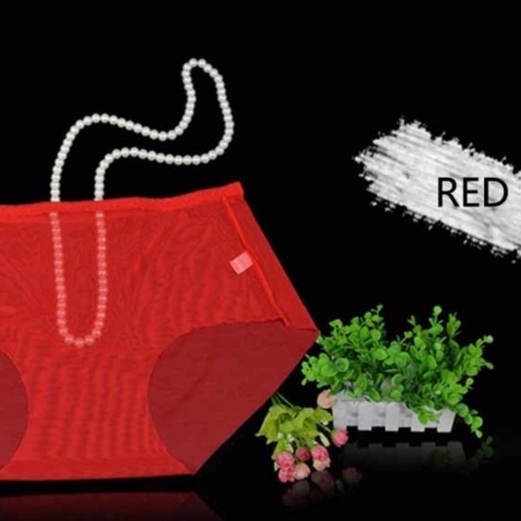 RED Ultra fine mesh Sheer Transparent Panties. See through panties - Picture 2 of 2